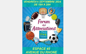 Forum des associations le vendredi 6 septembre