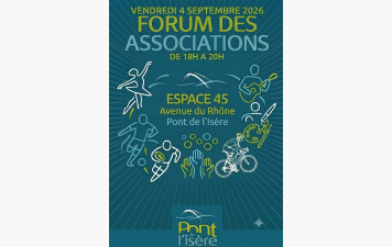 Vendredi 4 sept, forum des associations à Pont De l'Isère